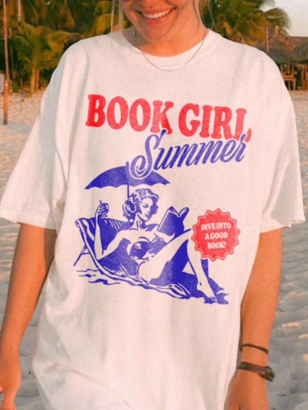 Book Girl Summer Tshirt, Book Lover Tee, Summer Beach Shirt
